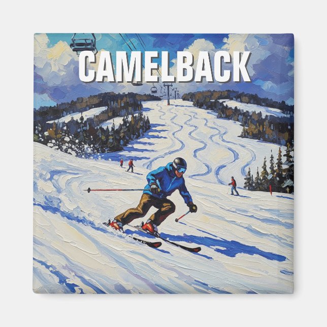 Pennsylvania Camelback Tannersville Skiing Magnet (Vorne)