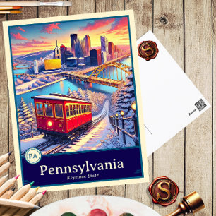 Pennsylvania Carte postale ombragée style Anime