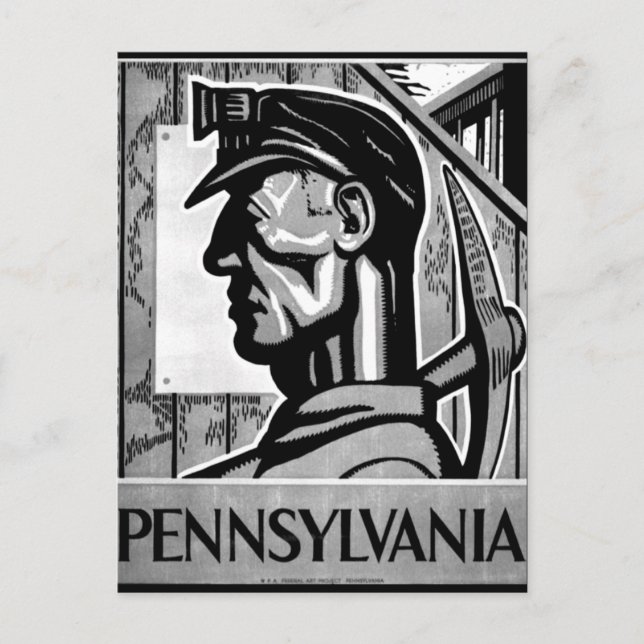 Pennsylvania Coal Poster WPA 1938 Postkarte (Vorderseite)
