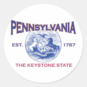 PENNSYLVANIA Der Keystone-Staat Runder Aufkleber