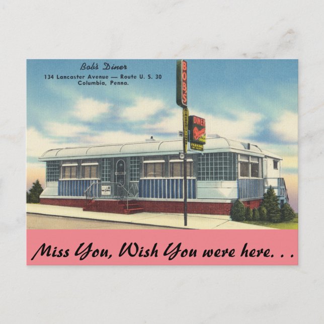 Pennsylvania, Diner des Bobs, Kolumbien Postkarte (Vorderseite)