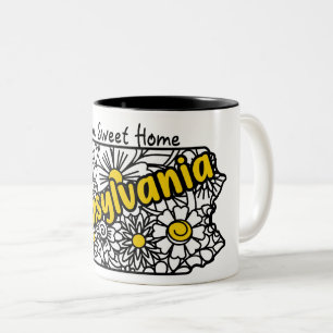 Pennsylvania Doodle Blumen Zweifarbige Tasse