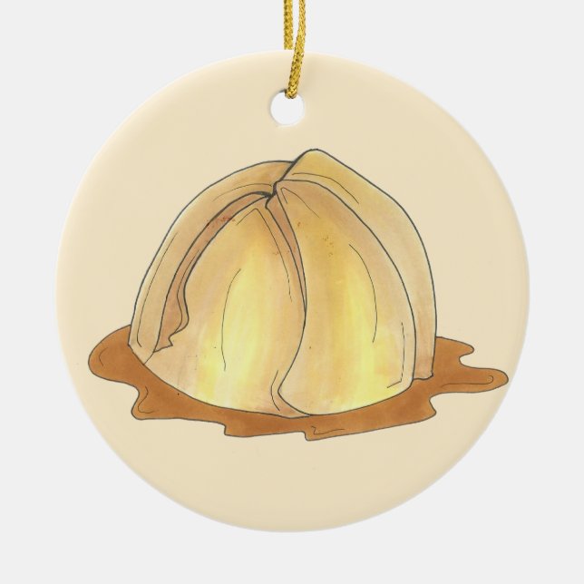 Pennsylvania Dutch Amish Food Apple Dumplings Keramik Ornament (Vorne)
