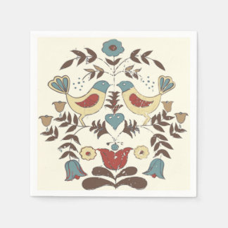 Pennsylvania Dutch Amish Hex Sign Bird Americana Serviette