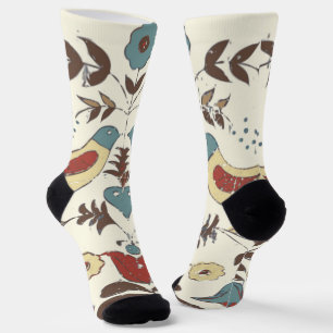 Pennsylvania Dutch Amish Hex Sign Bird Americana Socken