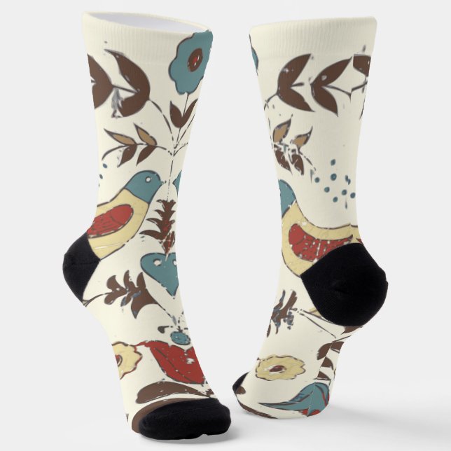 Pennsylvania Dutch Amish Hex Sign Bird Americana Socken (Gewinkelt)