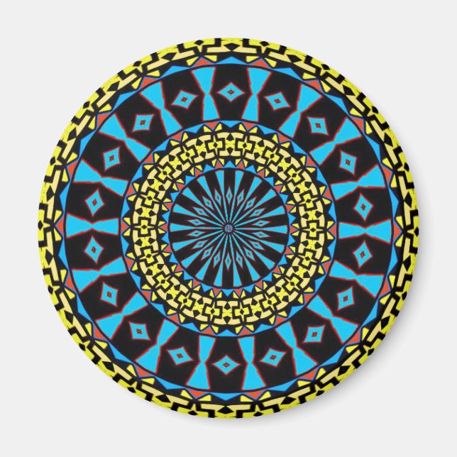 Pennsylvania Dutch Hex Sign Spring Blue Circles Magnet (Vorne)