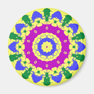 Pennsylvania Dutch Hex Sign Spring Green und Blue Magnet