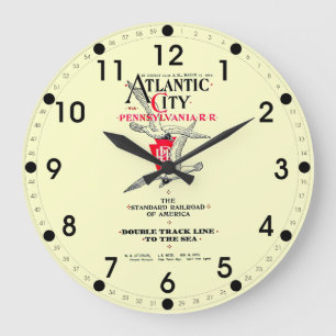 Pennsylvania-Eisenbahn-Atlantic City Service 1904 Große Wanduhr