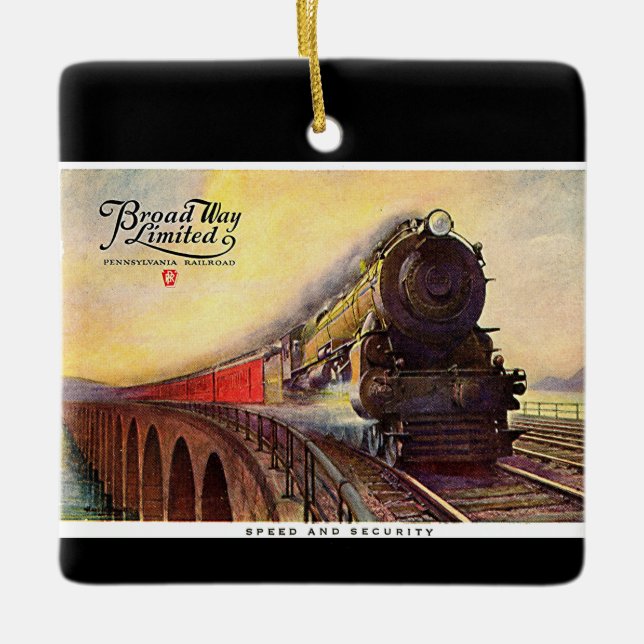 Pennsylvania-Eisenbahn Broadway begrenzt Keramikornament (Vorderseite)