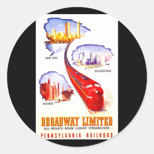 Pennsylvania-Eisenbahn Broadway begrenztes Runder Aufkleber