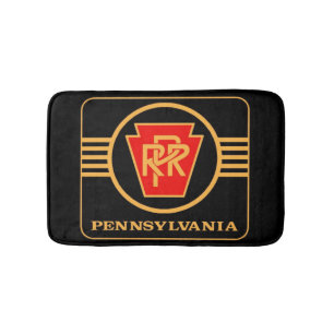 Pennsylvania Eisenbahn-Logo, Schwarz & Gold Badematte