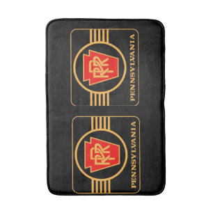 Pennsylvania Eisenbahn-Logo, Schwarz & Gold Badematte