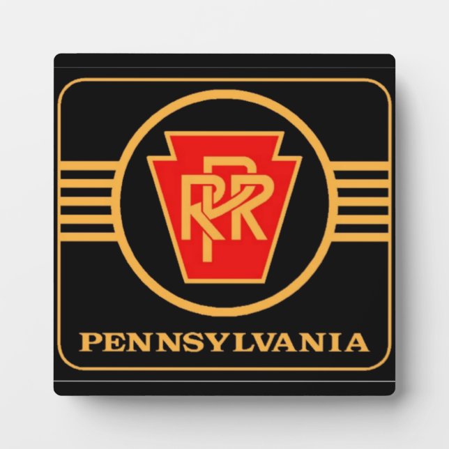 Pennsylvania Eisenbahn-Logo, Schwarz & Gold Fotoplatte (Vorderseite)