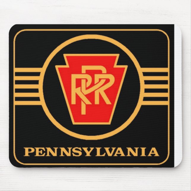 Pennsylvania Eisenbahn-Logo, Schwarz & Gold Mousepad (Vorne)