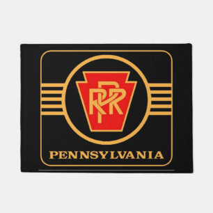 Pennsylvania Eisenbahn-Logo, Schwarz und Gold Door Fußmatte