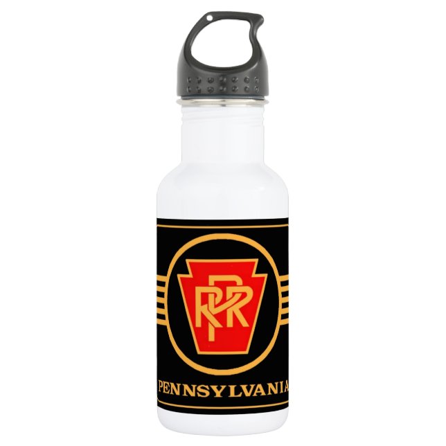 Pennsylvania-Eisenbahn-Logo, Schwarzes u. Gold Edelstahlflasche (Vorderseite)