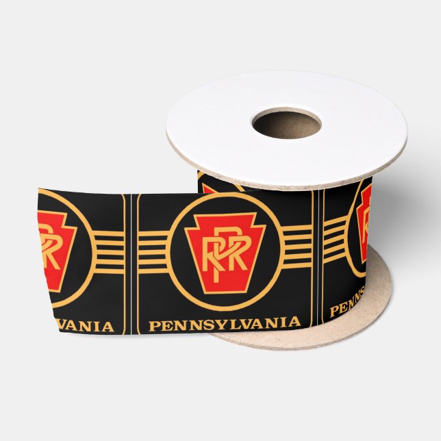 Pennsylvania-Eisenbahn-Logo, Schwarzes u. Goldband Satinband (Spule)