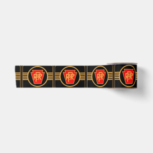 Pennsylvania-Eisenbahn-Logo, Schwarzes u. Goldband Satinband
