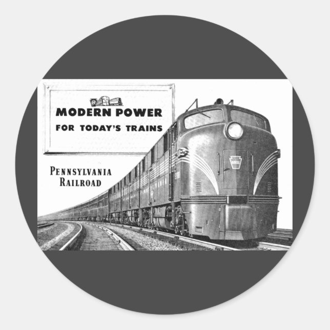 Pennsylvania Eisenbahn Moderner Power Runder Aufkleber (Vorderseite)