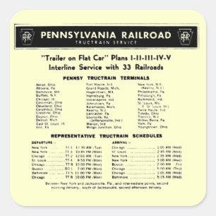 Pennsylvania-Eisenbahn TrucTrain Service-Aufkleber Quadratischer Aufkleber