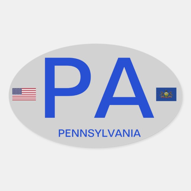 Pennsylvania* Euro Style Oval Sticker (Vorderseite)