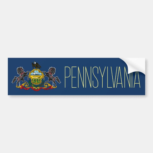 Pennsylvania Flag Autoaufkleber (Vorne)