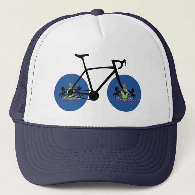 Pennsylvania Flag Cycling Truckerkappe (Vorderseite)