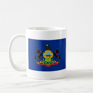 Pennsylvania Flag + Karte Tasse