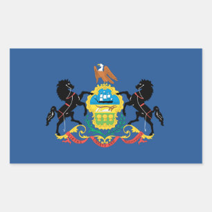 Pennsylvania Flag Rechteckiger Aufkleber