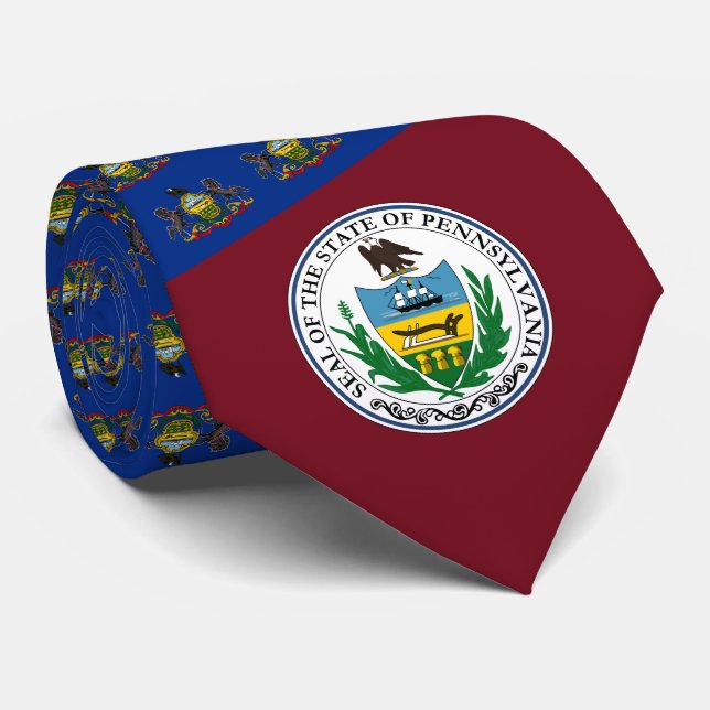 Pennsylvania Flag & Siegel, Flagge Pennsylvaniens Krawatte (Gerollt)