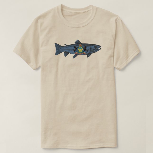 Pennsylvania-Forelle fischen T-Shirt (Design vorne)