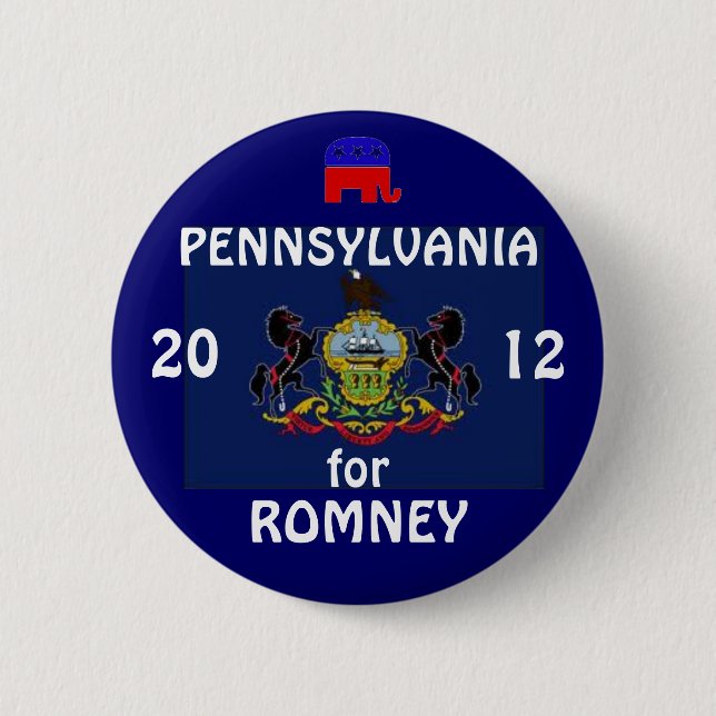 Pennsylvania für Romney 2012 Button (Vorderseite)