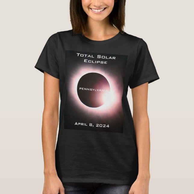 PENNSYLVANIA Gesamte Sonnenfinsternis 8. April 202 T-Shirt (Vorderseite)