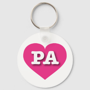 Pennsylvania Hot Pink Heart - I Liebe PA Schlüsselanhänger