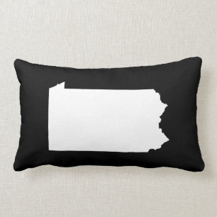 Pennsylvania in Weiß und Schwarz Lendenkissen
