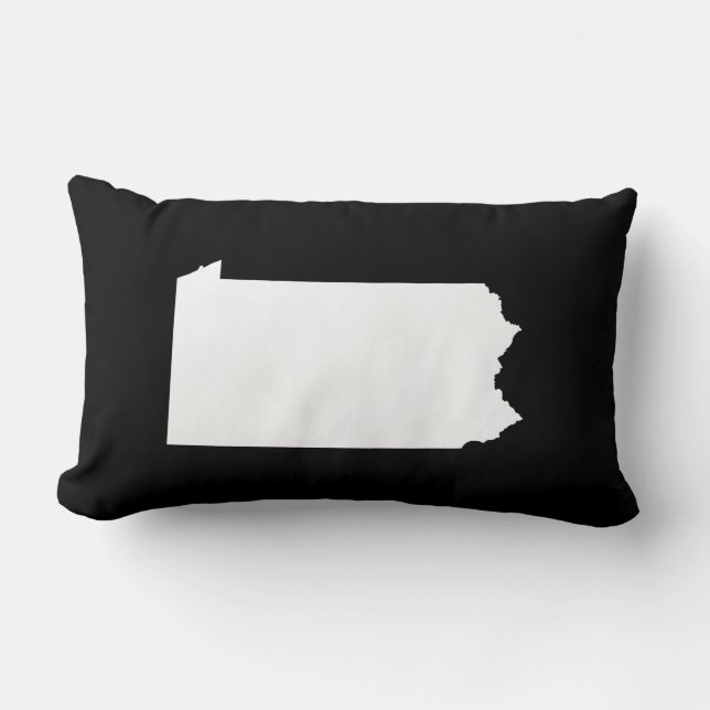 Pennsylvania in Weiß und Schwarz Lendenkissen (Vorderseite)