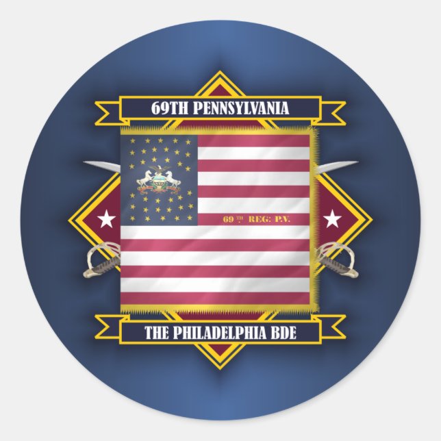 Pennsylvania Infanterie Runder Aufkleber (Vorderseite)