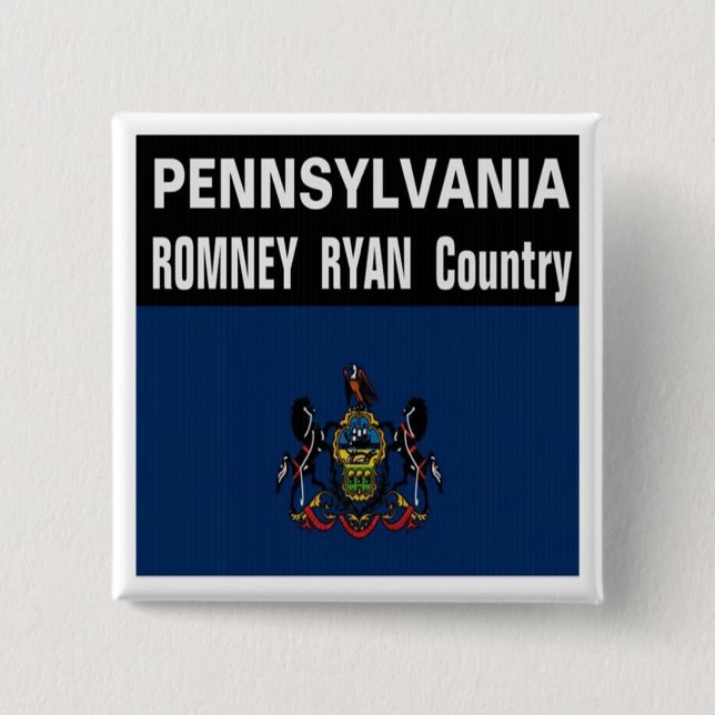 PENNSYLVANIA ist Romney Ryan Land-Knopf Button (Vorderseite)