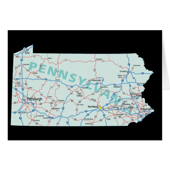 Pennsylvania Karte (Vorderseite (Horizontal))