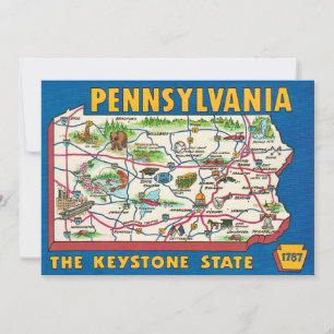 Pennsylvania-Karte 5x7 Postkarte