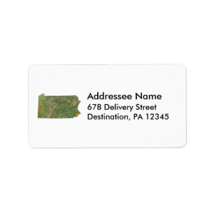 Pennsylvania Karte Adressaufkleber