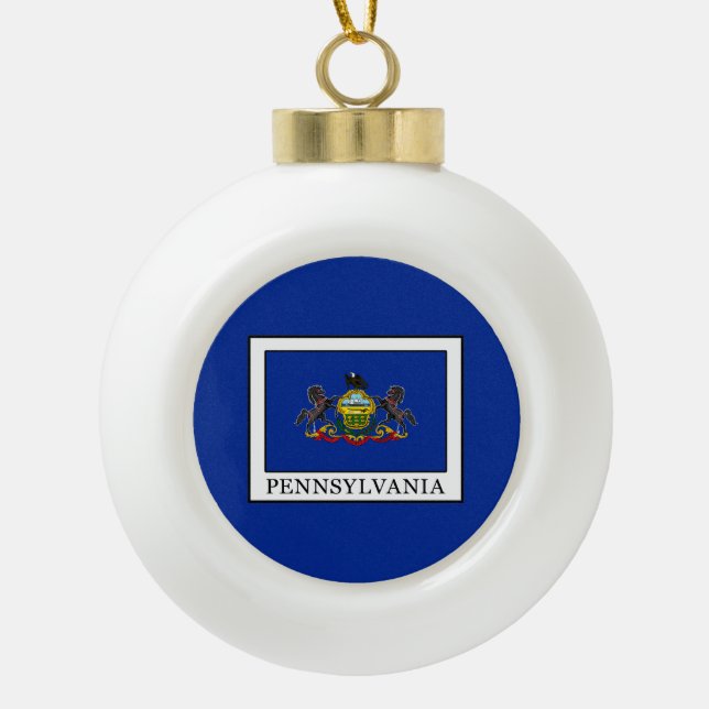 Pennsylvania Keramik Kugel-Ornament (Vorderseite)