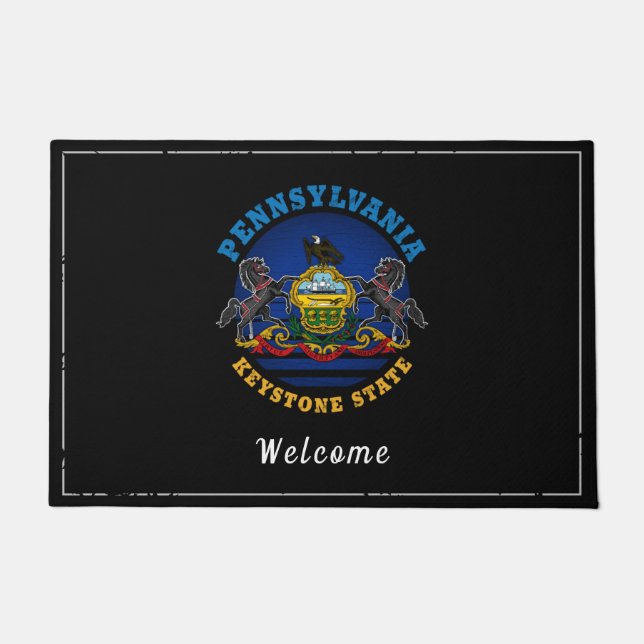 PENNSYLVANIA KEYSTONE STAAT FLAG FUßMATTE (Vorderseite)