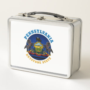 PENNSYLVANIA KEYSTONE STAAT FLAG METALL BROTDOSE