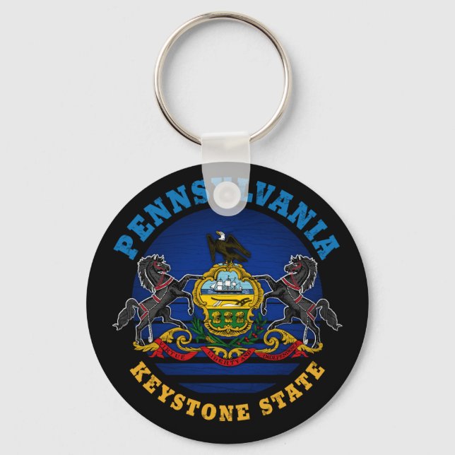 PENNSYLVANIA KEYSTONE STAAT FLAG SCHLÜSSELANHÄNGER (Vorderseite)