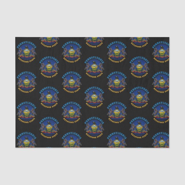 PENNSYLVANIA KEYSTONE STAAT FLAG SEIDENPAPIER (Vorderseite)