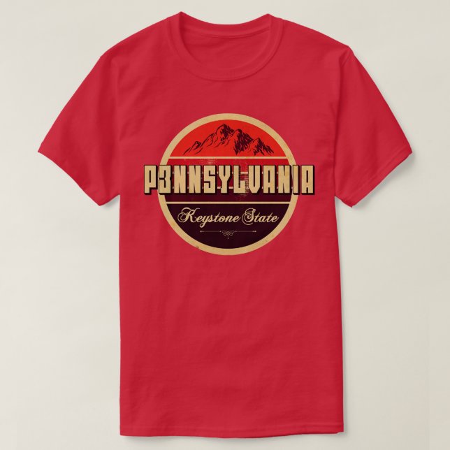Pennsylvania Keystone Staat T-Shirt (Design vorne)