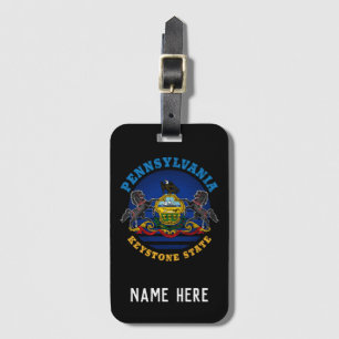 PENNSYLVANIA KEYSTONE STAATLICHE FLAG-KRAWATTE GEPÄCKANHÄNGER