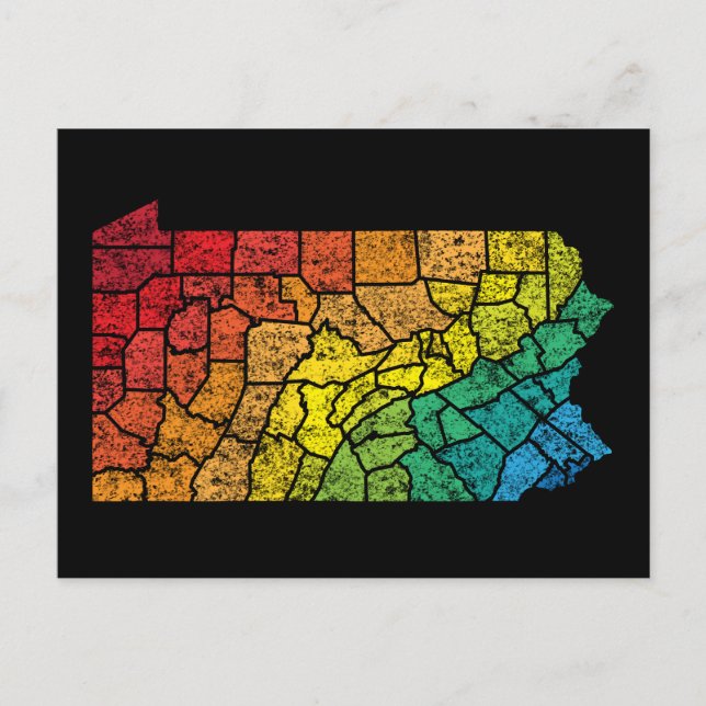 Pennsylvania Landkreis Postkarte (Vorderseite)